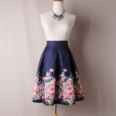 BACHASH 2018 Summer Women Skirt Vintage Peach Blossom Floral Print High Waist Ball Gown Pleated Midi Skater Skirts Saias
BACHASH 2018 Summer Women Skirt Vintage Peach Blossom Floral Print High Waist Ball Gown Pleated Midi Skater Skirts Saias