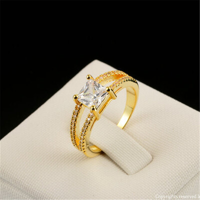 High Quality 18K Gold Plated CZ Diamond Square Crystal Bijoux Fashion Wedding Engagement Women Rings R543
High Quality 18K Gold Plated CZ Diamond Square Crystal Bijoux Fashion Wedding Engagement Women Rings R543