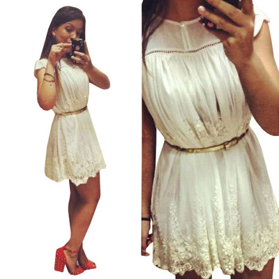 Lovaru ™summer style 2015 new women dress white lace short sleeve miniskirt the original fashion casual style
Lovaru ™summer style 2015 new women dress white lace short sleeve miniskirt the original fashion casual style