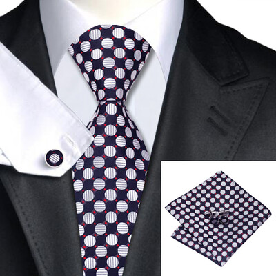 N-0626 Vogue Men Silk Tie Set White Polka Dots Necktie Handkerchief Cufflinks Set Ties For Men Formal Wedding Business wholesale
N-0626 Vogue Men Silk Tie Set White Polka Dots Necktie Handkerchief Cufflinks Set Ties For Men Formal Wedding Business wholesale