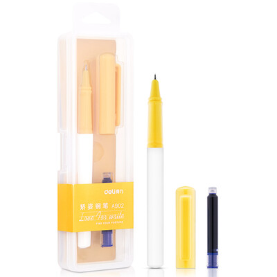 Deli deli EF dark tip excellent series of posture posture pen signature pen positive posture pen student practice accompanying set gift ink capsule yellow A902
Deli deli EF dark tip excellent series of posture posture pen signature pen positive posture pen student practice accompanying set gift ink capsule yellow A902