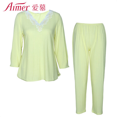 Amour underwear Shu enjoy garden Modal V-neck long-sleeved avatar ladies pajamas home service two-piece suit thin section AM460351 lemon yellow 160M
Amour underwear Shu enjoy garden Modal V-neck long-sleeved avatar ladies pajamas home service two-piece suit thin section AM460351 lemon yellow 160M
