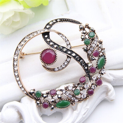New Trukish Flower Vine Brooches For Women Antique Gold Color Multicolor Resin Broches Brooch Arabesque Ladies Royal Jewelry
New Trukish Flower Vine Brooches For Women Antique Gold Color Multicolor Resin Broches Brooch Arabesque Ladies Royal Jewelry