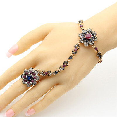 Gorgeous Rhinestone Jewelry Turkey Women Bracelet Ring Set Resin Flower Retro Gold Color Ethnic Bijoux Bridal Stage Accessories
Gorgeous Rhinestone Jewelry Turkey Women Bracelet Ring Set Resin Flower Retro Gold Color Ethnic Bijoux Bridal Stage Accessories