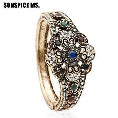 Brand Design Turkish Women Flower Vintage Bangle Bracelets Antique Gold Color Resin Jewelry Arabia Lace Indian Wedding Bijoux
Brand Design Turkish Women Flower Vintage Bangle Bracelets Antique Gold Color Resin Jewelry Arabia Lace Indian Wedding Bijoux