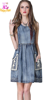 S M L High Quality chest 91-99cm vintage cotton summer 2018 blue jeans dress women sleeveless denim embroidery knee length lady
S M L High Quality chest 91-99cm vintage cotton summer 2018 blue jeans dress women sleeveless denim embroidery knee length lady