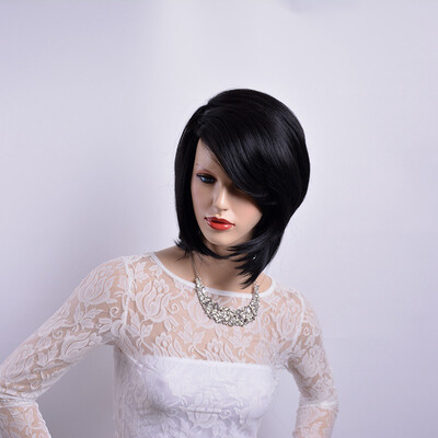 QianBaiHui Charming Women Short Bob Wigs Fashion Synthetic Hair Wigs With Side Bangs Natural Female Full Wigs Black Color
QianBaiHui Charming Women Short Bob Wigs Fashion Synthetic Hair Wigs With Side Bangs Natural Female Full Wigs Black Color