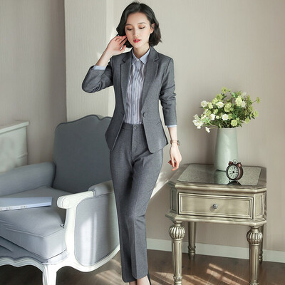 Long Yue womens spring&autumn professional wear suit jacket shirt western skirt trousers OL work interview uniform striped long-sleeved suit professional suit LWXF181508 gray trousers
Long Yue womens spring&autumn professional wear suit jacket shirt western skirt trousers OL work interview uniform striped long-sleeved suit professional suit LWXF181508 gray trousers