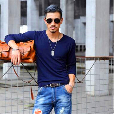 Mens Wear Fashion V-collar T-shirts Youth Casual Long Sleeves Tops Male Comfortable Cotton Bottoming Shirts
Mens Wear Fashion V-collar T-shirts Youth Casual Long Sleeves Tops Male Comfortable Cotton Bottoming Shirts