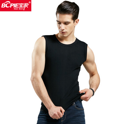 Bao Pai BOPIE mens vest mens cotton wide shoulder fitness vest Slim bottoming shirt 6601 black round neck 175100
Bao Pai BOPIE mens vest mens cotton wide shoulder fitness vest Slim bottoming shirt 6601 black round neck 175100
