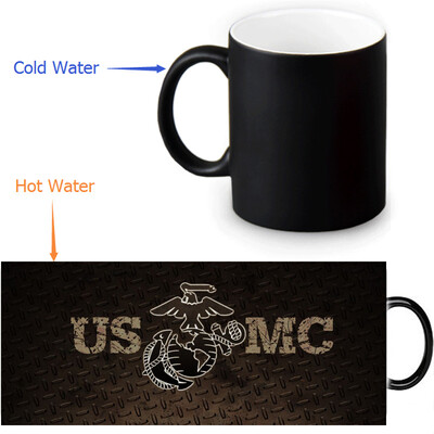USMC 350ml12oz Heat Reveal Mug Color Change Coffee Cup Sensitive Morphing Mugs Magic Mug Milk Tea Cups
USMC 350ml12oz Heat Reveal Mug Color Change Coffee Cup Sensitive Morphing Mugs Magic Mug Milk Tea Cups