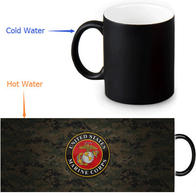 USMC 350ml12oz Heat Reveal Mug Color Change Coffee Cup Sensitive Morphing Mugs Magic Mug Milk Tea Cups
USMC 350ml12oz Heat Reveal Mug Color Change Coffee Cup Sensitive Morphing Mugs Magic Mug Milk Tea Cups