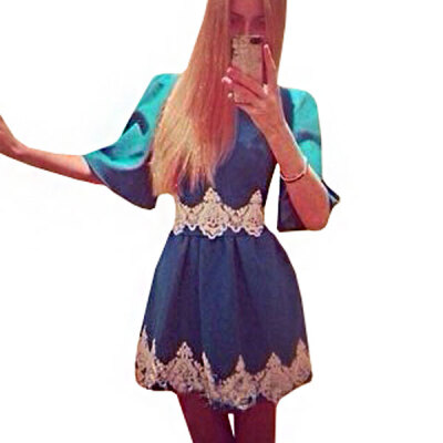 Lovaru ™ party dresses 2015 round collar waist tightening belt with lace women's high quality lace dress
Lovaru ™ party dresses 2015 round collar waist tightening belt with lace women's high quality lace dress