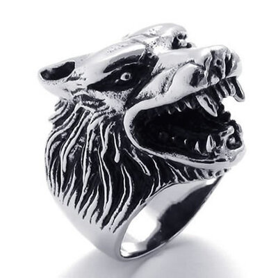 Hpolw Vintage fashion individuality Biker Black Wolf Head Teeth silver Stainless Steel Men's Ring Wedding/Engagement Rings
Hpolw Vintage fashion individuality Biker Black Wolf Head Teeth silver Stainless Steel Men's Ring Wedding/Engagement Rings