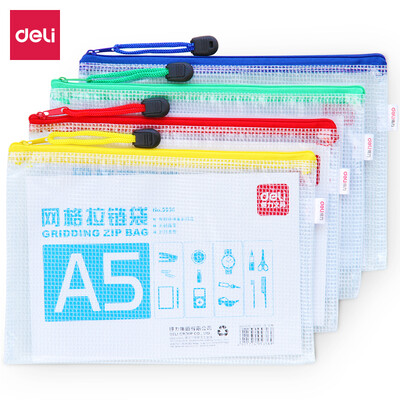 Deli deli 10 A5 grid zipper file bag paper bag data storage bag monochrome random 5656
Deli deli 10 A5 grid zipper file bag paper bag data storage bag monochrome random 5656