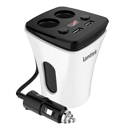 Love ants ianttek AY-08 Cup-frame car charger multi-function one to two car cigarette lighter fast charge dual USB independent switch
Love ants ianttek AY-08 Cup-frame car charger multi-function one to two car cigarette lighter fast charge dual USB independent switch