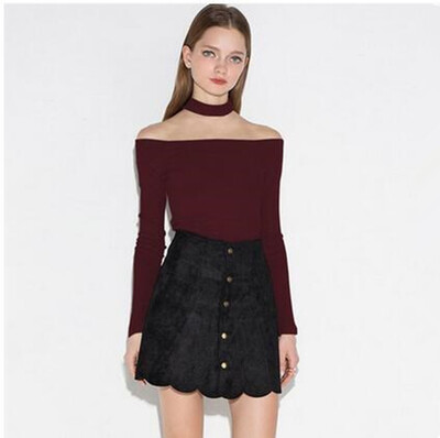 2016 spring new sexy strapless collar bottoming shirt Halter Slim long-sleeved T-shirt women
2016 spring new sexy strapless collar bottoming shirt Halter Slim long-sleeved T-shirt women