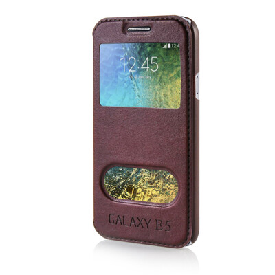 MOONCASE View Window High grade Leather Side Flip Pouch Stand Shell Back Case Cover for Samsung Galaxy E5 / E500 Red
MOONCASE View Window High grade Leather Side Flip Pouch Stand Shell Back Case Cover for Samsung Galaxy E5 / E500 Red