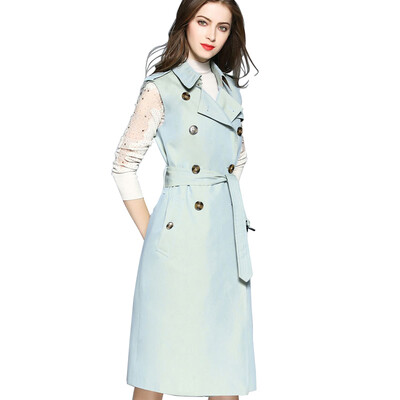 BURDULLY Double breasted Sleeveless Trench Coat Women Spring 2018 Fashion Long Coats Ladies British Autumn Trench Coat
BURDULLY Double breasted Sleeveless Trench Coat Women Spring 2018 Fashion Long Coats Ladies British Autumn Trench Coat