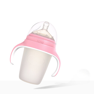 Aynmer AYM-9244 Silicone bottle full soft wide caliber newborn anti-counterfeiting anti-fall resistant bottle with handle straw baby supplies pink 240ml
Aynmer AYM-9244 Silicone bottle full soft wide caliber newborn anti-counterfeiting anti-fall resistant bottle with handle straw baby supplies pink 240ml