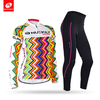 NUCKILY SpringAutumn Cycling Suit Womens Long Sleeve Bike Jersey With Long Cycling Tight Clothing Set GH004GM001
NUCKILY SpringAutumn Cycling Suit Womens Long Sleeve Bike Jersey With Long Cycling Tight Clothing Set GH004GM001