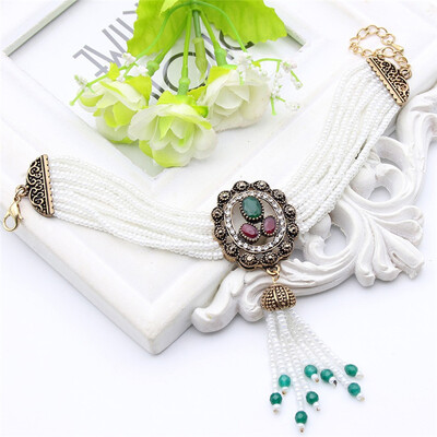 Vintage Beaded Bracelet Women Flower Round Resin Jewelry MultiChain Beads Bracelets Antique Gold Color Gypsy Bride Jewelry Gift
Vintage Beaded Bracelet Women Flower Round Resin Jewelry MultiChain Beads Bracelets Antique Gold Color Gypsy Bride Jewelry Gift