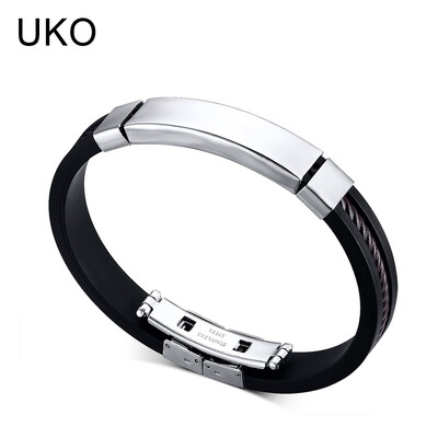 UKO Cuff Bracelet Men Jewelry Stainless Steel Silicone Chain Souvenirs&gifts for Male 18cm
UKO Cuff Bracelet Men Jewelry Stainless Steel Silicone Chain Souvenirs&gifts for Male 18cm