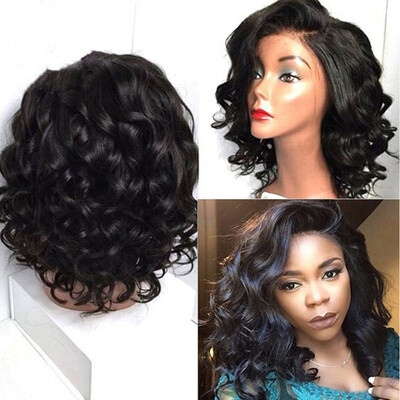 T-top Hair Virgin Human Hair Lace Front Wig Big Curl Bob Human Hair Wig Pre Plucked Swiss Lace Natural Black With Natural Hairline
T-top Hair Virgin Human Hair Lace Front Wig Big Curl Bob Human Hair Wig Pre Plucked Swiss Lace Natural Black With Natural Hairline