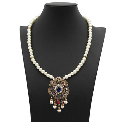 Vintage Flower Strand Bead Pendant Necklace Set Women Antique Simulated-pearl Chain Turkish Bridal Indian Wedding Resin Jewelry
Vintage Flower Strand Bead Pendant Necklace Set Women Antique Simulated-pearl Chain Turkish Bridal Indian Wedding Resin Jewelry