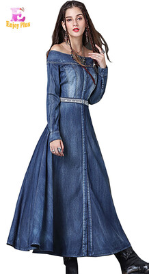 S M L High Quality chest 84 -92cm vintage cotton autumn 2017 long jeans dress women long sleeve off shoulder blue denim maxi
S M L High Quality chest 84 -92cm vintage cotton autumn 2017 long jeans dress women long sleeve off shoulder blue denim maxi