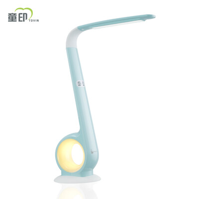 Childrens printing reading light automatic induction automatic adjustment brightness LED warm white light eye light lake blue no strobe light blue night light