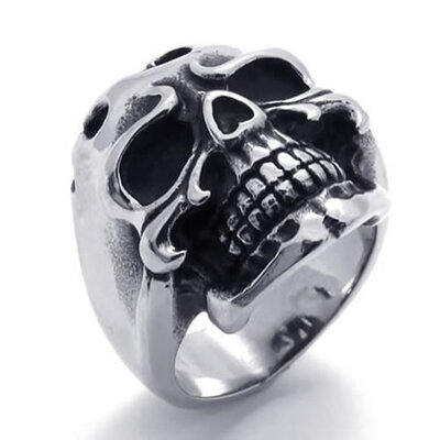 Hpolw Vintage popular Gothic Skull Biker Black&Silver Stainless Steel Mens skeleton Ring,durable in use
Hpolw Vintage popular Gothic Skull Biker Black&Silver Stainless Steel Mens skeleton Ring,durable in use