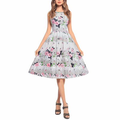 BOFUTE New Europe America Womens Dresses Sleeveless Printing O-Neck Hepburn Big Pendulum Long Dress A0015
BOFUTE New Europe America Womens Dresses Sleeveless Printing O-Neck Hepburn Big Pendulum Long Dress A0015