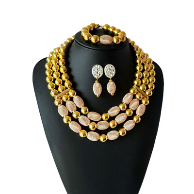 Gold Metal Ball Women Party Accessories African Jewelry Set Necklace Bracelet Earrings Nigerian Jewelry Wedding Jewelry Sets
Gold Metal Ball Women Party Accessories African Jewelry Set Necklace Bracelet Earrings Nigerian Jewelry Wedding Jewelry Sets