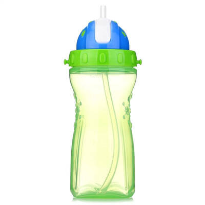 Le Bao bobo sippy cup children leak-proof drinking cup student strap portable water bottle 480ml green