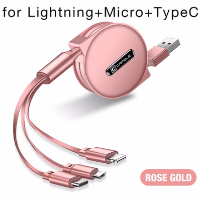 Cafele 3 in 1 Retractable USB Cable for iPhone Micro USB Type C Flat Cable Fast Charging for iPhone Cable Micro USBType-C
Cafele 3 in 1 Retractable USB Cable for iPhone Micro USB Type C Flat Cable Fast Charging for iPhone Cable Micro USBType-C
