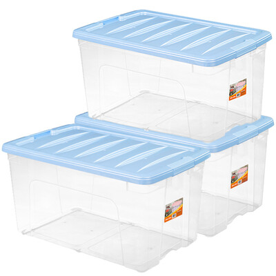 JEKO&JEKO plastic transparent storage box storage box 70L 3 Pack extra large household quilt clothes toy storage box luxury storage box blue SWB-5330
JEKO&JEKO plastic transparent storage box storage box 70L 3 Pack extra large household quilt clothes toy storage box luxury storage box blue SWB-5330