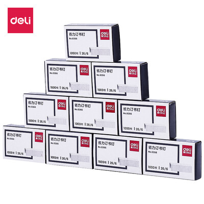Effective deli 266 labor-saving staple office staples 10 boxes 1000 pieces box silver JD0012S
Effective deli 266 labor-saving staple office staples 10 boxes 1000 pieces box silver JD0012S