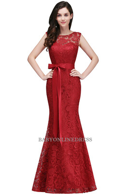 Elegant Burgundy Lace Mermaid Evening Dresses 2018 Sleeveless Formal Party Dresses With Belt
Elegant Burgundy Lace Mermaid Evening Dresses 2018 Sleeveless Formal Party Dresses With Belt
