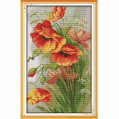 DIY Handmade Needlework Counted Cross Stitch Set Embroidery Kit 14CT Poppy Flowers Pattern Cross Stitching 35 52cm Home Decorati
DIY Handmade Needlework Counted Cross Stitch Set Embroidery Kit 14CT Poppy Flowers Pattern Cross Stitching 35 52cm Home Decorati