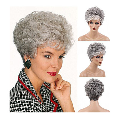 QianBaiHui Short Curly Wigs with Bangs Ombre Silver Grey Synthetic Hair Wigs for White Women Fashion Full Wig Wig Cap
QianBaiHui Short Curly Wigs with Bangs Ombre Silver Grey Synthetic Hair Wigs for White Women Fashion Full Wig Wig Cap
