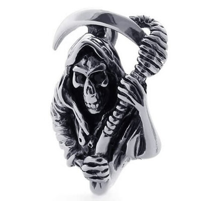 Hpolw Hot Sale Tribal Mens Stainless Steel Casting Black Grim Reaper SkullSkeleton Necklace Pendant 18-26 inch Chain
Hpolw Hot Sale Tribal Mens Stainless Steel Casting Black Grim Reaper SkullSkeleton Necklace Pendant 18-26 inch Chain