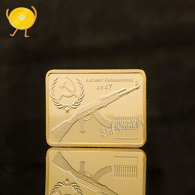 Ak47 military collection coins world gun king memorial coins square gold&silver gold plated coins
Ak47 military collection coins world gun king memorial coins square gold&silver gold plated coins