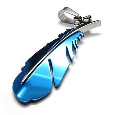 Hpolw Mens&Womens Stainless steel Casting Blue Feather Stripe Pattern Jewelry Pendants Necklace,18-26 inch Chain
Hpolw Mens&Womens Stainless steel Casting Blue Feather Stripe Pattern Jewelry Pendants Necklace,18-26 inch Chain