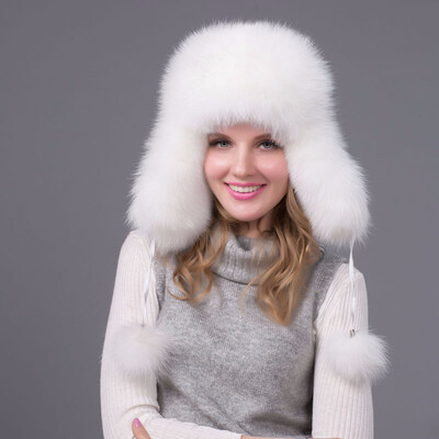 FURART hot warm autumn&winter female Fox fur bomber hat snow cap fur womens hat ladies leather ear caps
FURART hot warm autumn&winter female Fox fur bomber hat snow cap fur womens hat ladies leather ear caps
