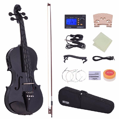 ammoon Full Size 44 Acoustic Electric Violin Fiddle Solid Wood Body Ebony Fingerboard Pegs Chin Rest Tailpiece with Bow Hard Case
ammoon Full Size 44 Acoustic Electric Violin Fiddle Solid Wood Body Ebony Fingerboard Pegs Chin Rest Tailpiece with Bow Hard Case