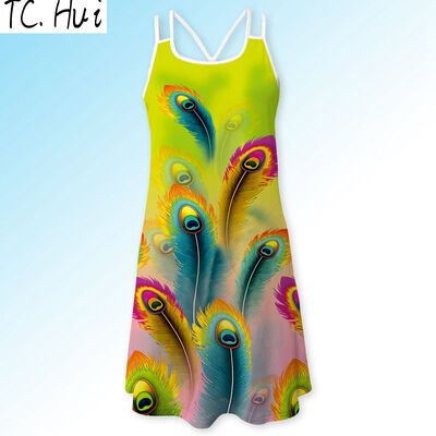 Summer Dress Women Feather Print Vintage 3D Dress Sleeveless Boho Style Short Beach Dress 6 colors
Summer Dress Women Feather Print Vintage 3D Dress Sleeveless Boho Style Short Beach Dress 6 colors
