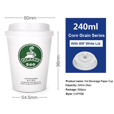 OTOR 240ml380ml Disposable Paper Cup with Cover for Hot Drink Milk Tea Coffee Thickend Corrugated Double-Paper Cup 500pcs
OTOR 240ml380ml Disposable Paper Cup with Cover for Hot Drink Milk Tea Coffee Thickend Corrugated Double-Paper Cup 500pcs