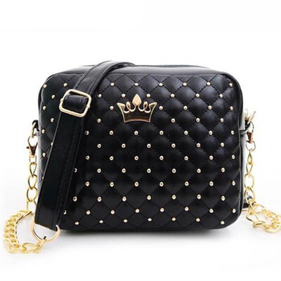 2018 Women Bag Fashion Women Messenger Bags Rivet Chain Shoulder Bag High Quality PU Leather Crossbody Quiled Crown bags
2018 Women Bag Fashion Women Messenger Bags Rivet Chain Shoulder Bag High Quality PU Leather Crossbody Quiled Crown bags
