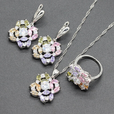 Blue Stone Silver Plated Jewelry Sets for Women Choker Necklace Dangle Earrings Ring Six Colors Available Free Jewelry Box
Blue Stone Silver Plated Jewelry Sets for Women Choker Necklace Dangle Earrings Ring Six Colors Available Free Jewelry Box